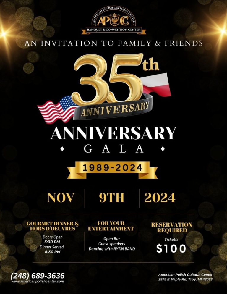 Invitation to Celebrate the 35th Anniversary of the American Polish Cultural Center