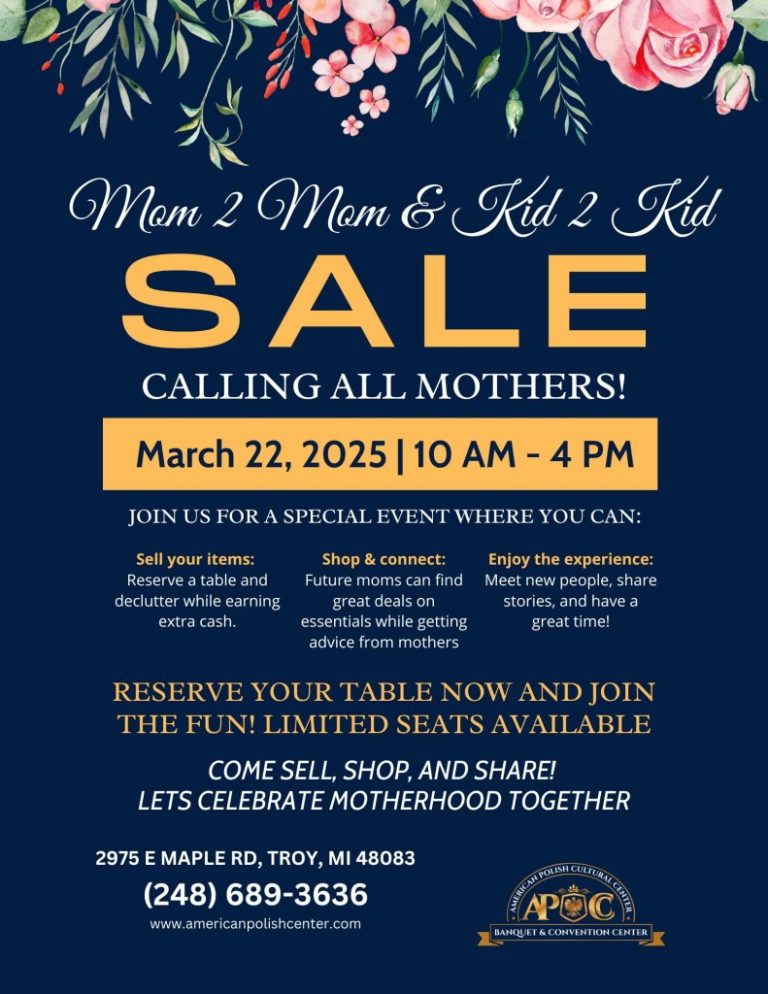 March 22, 2025 – Mom2Mom Sale